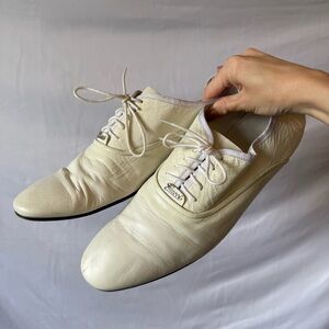 Gucci Cream Leather Oxfords